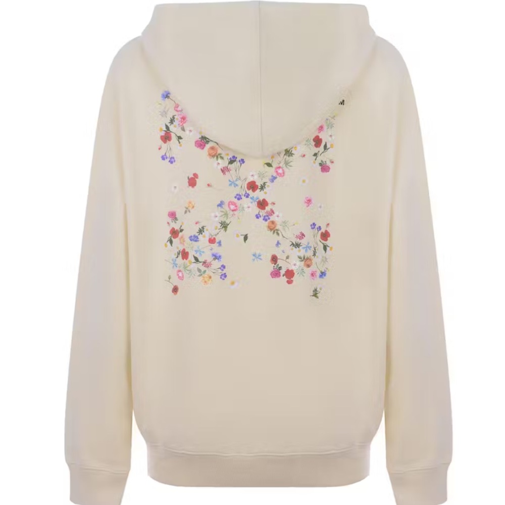 OFF-WHITE Embroidered Flowers Arrows Hoodie SS21